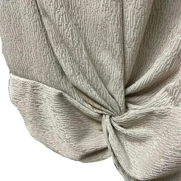 IN San Francisco Women's Beige Puff Sleeve Twist-Front Blouse Size S - Picture 2 of 5